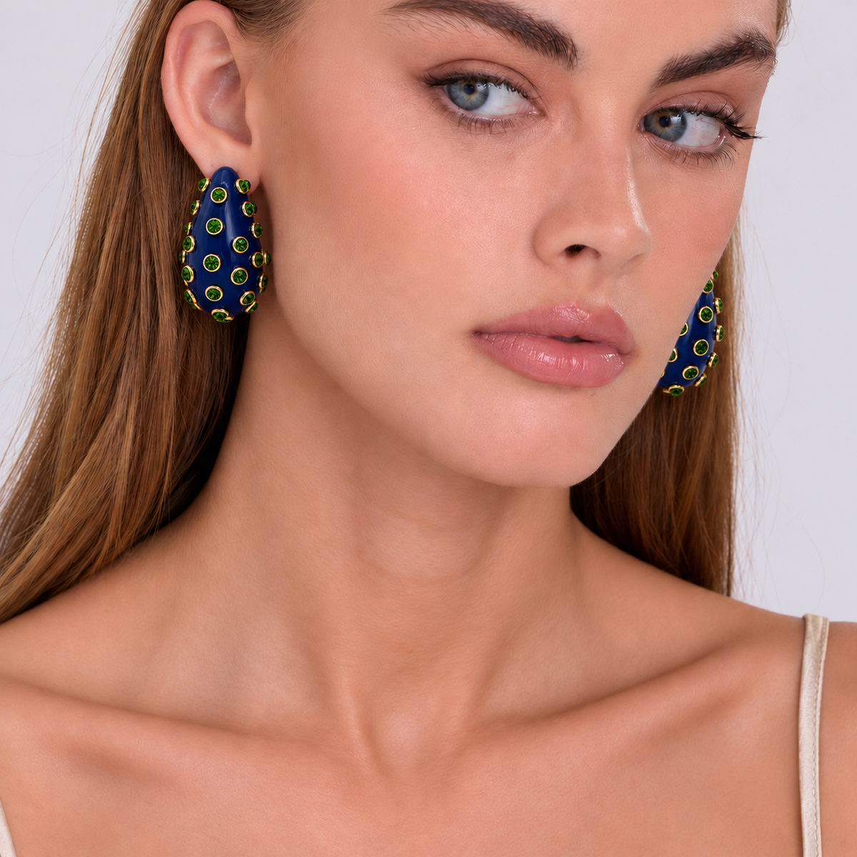 Chelsea Blue And Olivine Crystal Hoop Clip Earrings — Fall-2026-493.png
