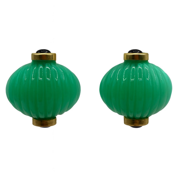 Luisa Carved Jade And Black Onyx Resin Earrings