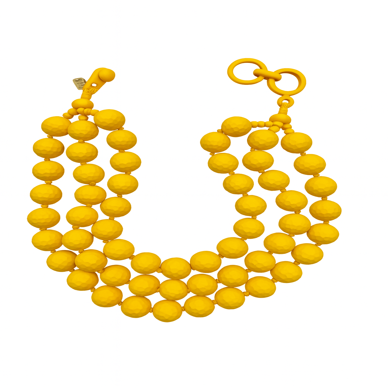 Georgiana Faceted Three-Strand Yellow Resin Necklace