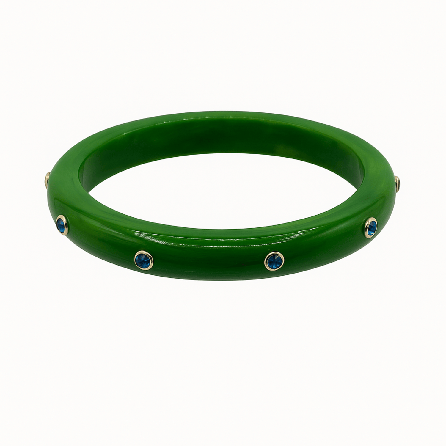 Kristen Green Studded Resin And Stone Bangle