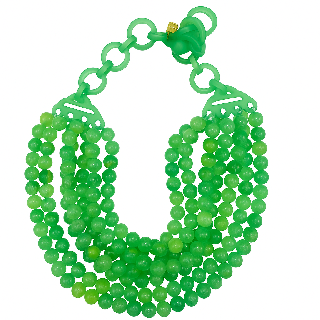 Juliette Multi Strand Jade Resin Necklace