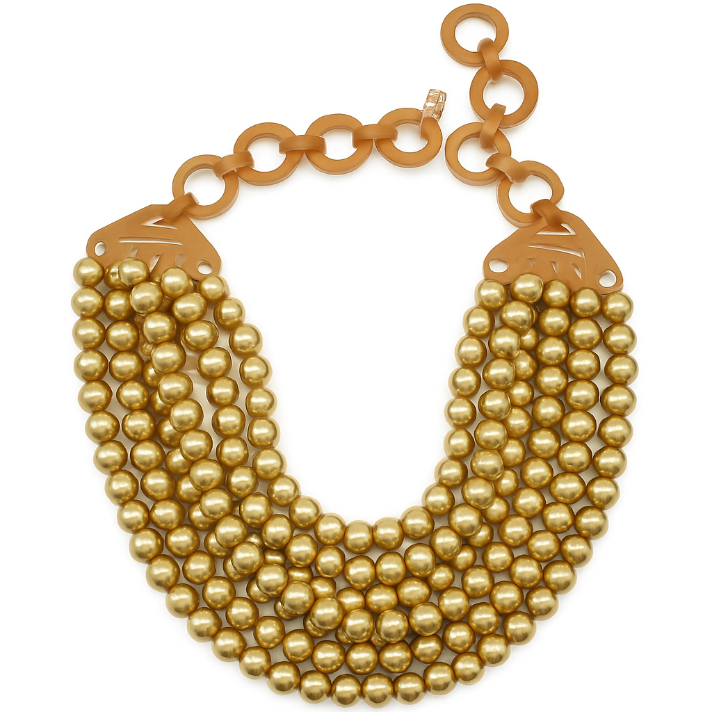 Juliette Multi Strand Worn Gold Resin Necklace