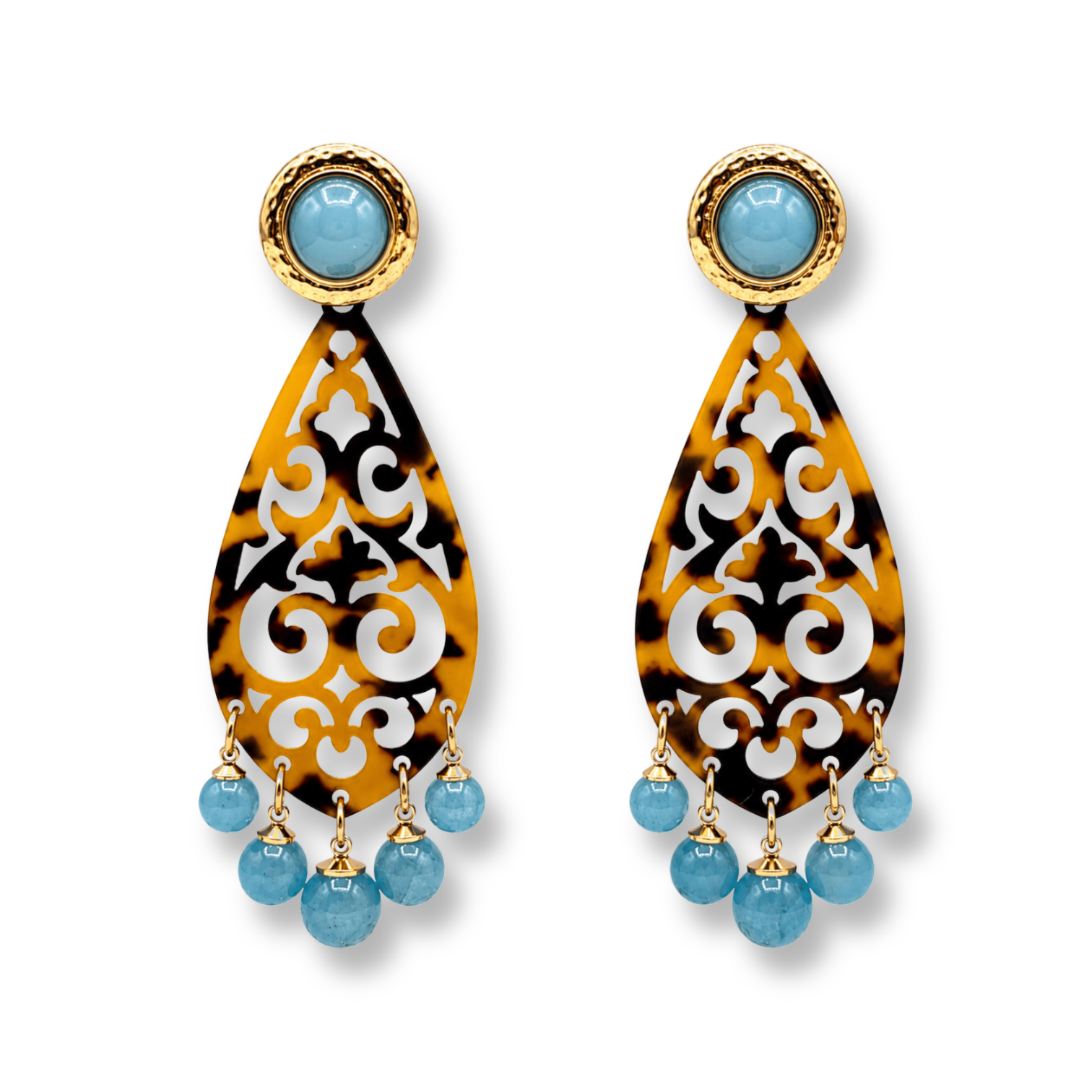 Amelia Tortoise Resin Cut Out Drop Earrings