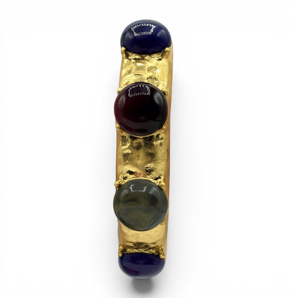 Blair Multi Stone Lapis And Burgundy Resin Stone Bangle