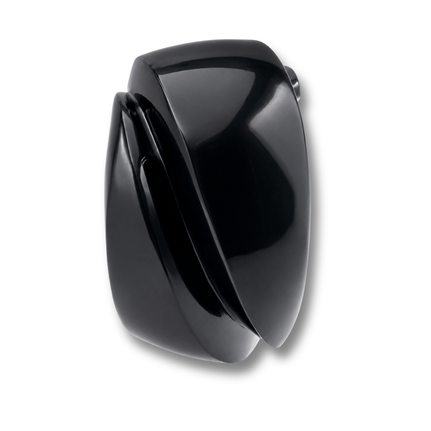 Brigite Polished Black Resin Carved Bangle