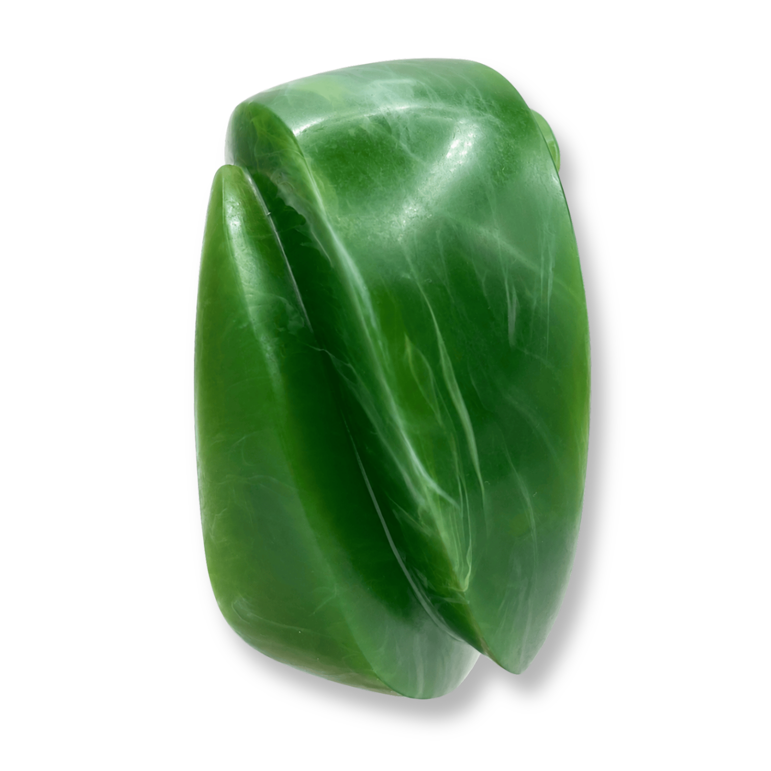 Brigite Matte Forest Green Resin Carved Bangle