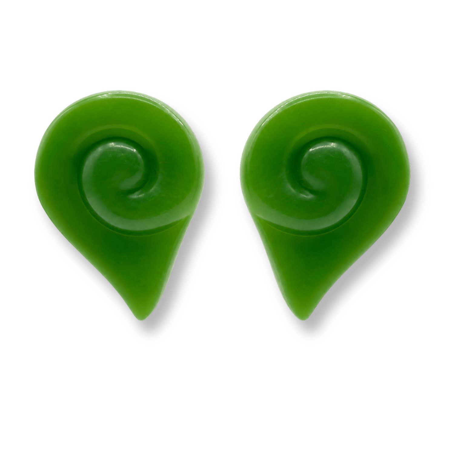 Brigite Matte Forest Green Resin Earrings