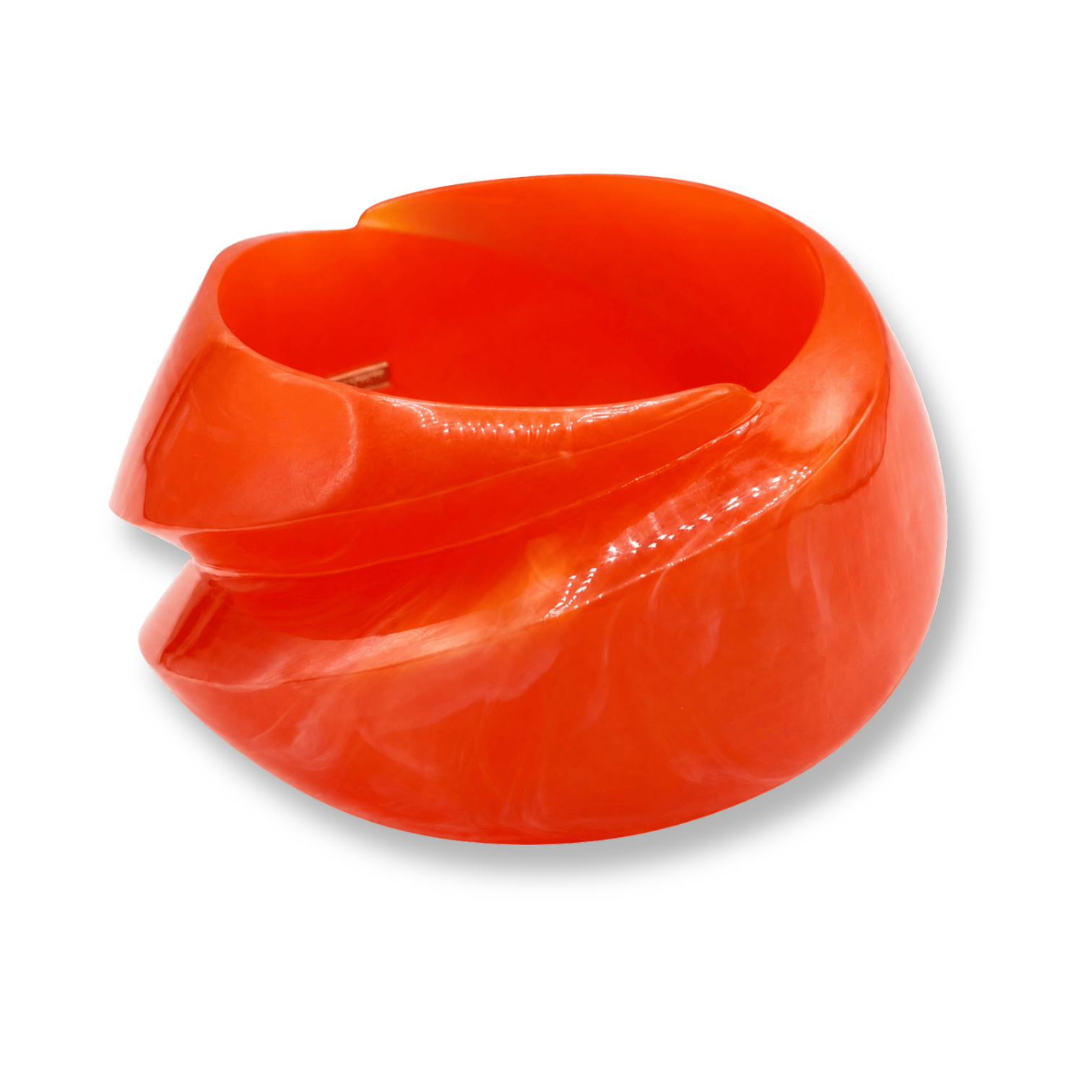 Brigite Polished Orange Resin Carved Bangle