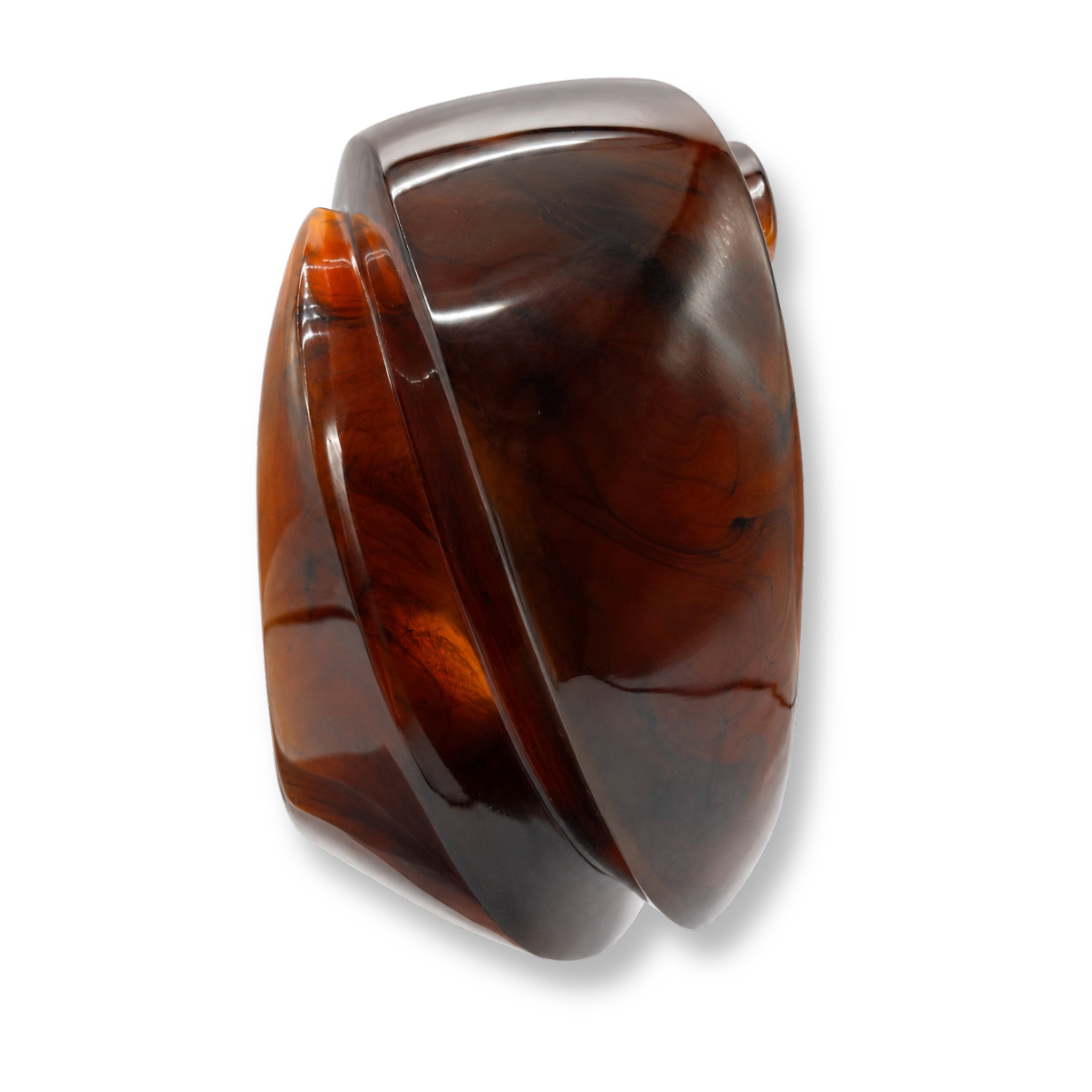 Brigite Polished Tortoise Resin Carved Bangle