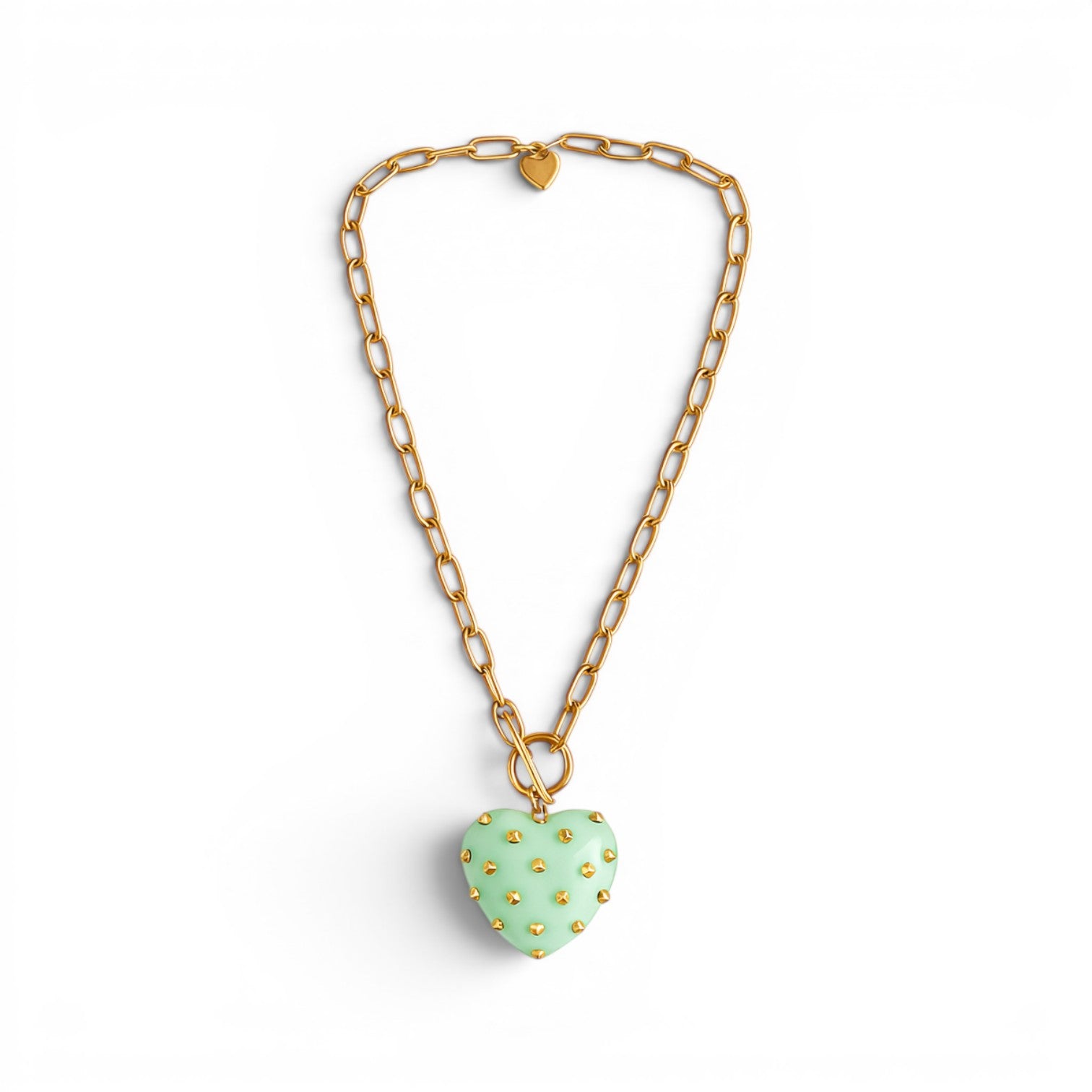 Celestine Jade Resin Heart Pendant