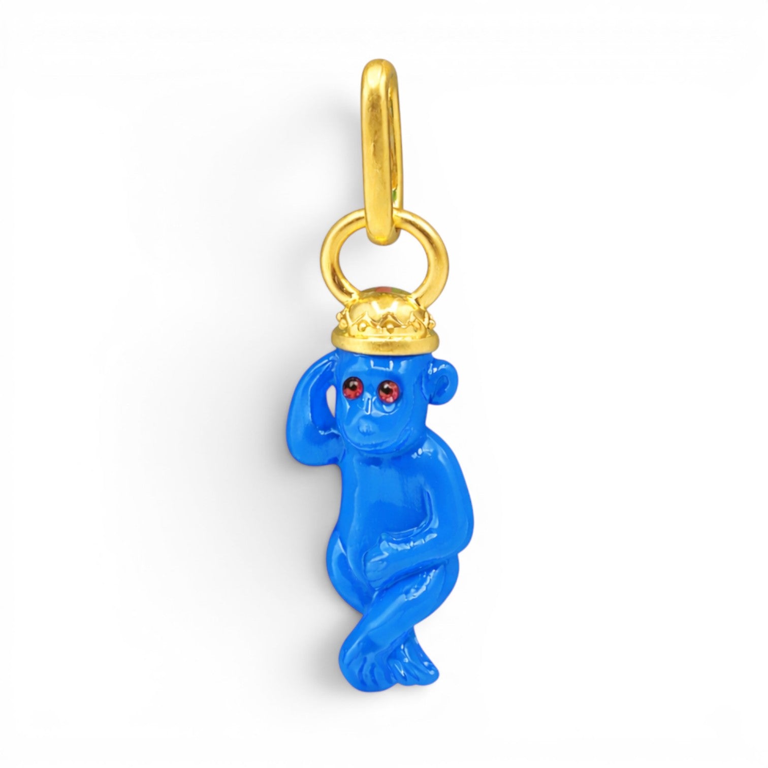 Cerulean Blue Monkey Charm