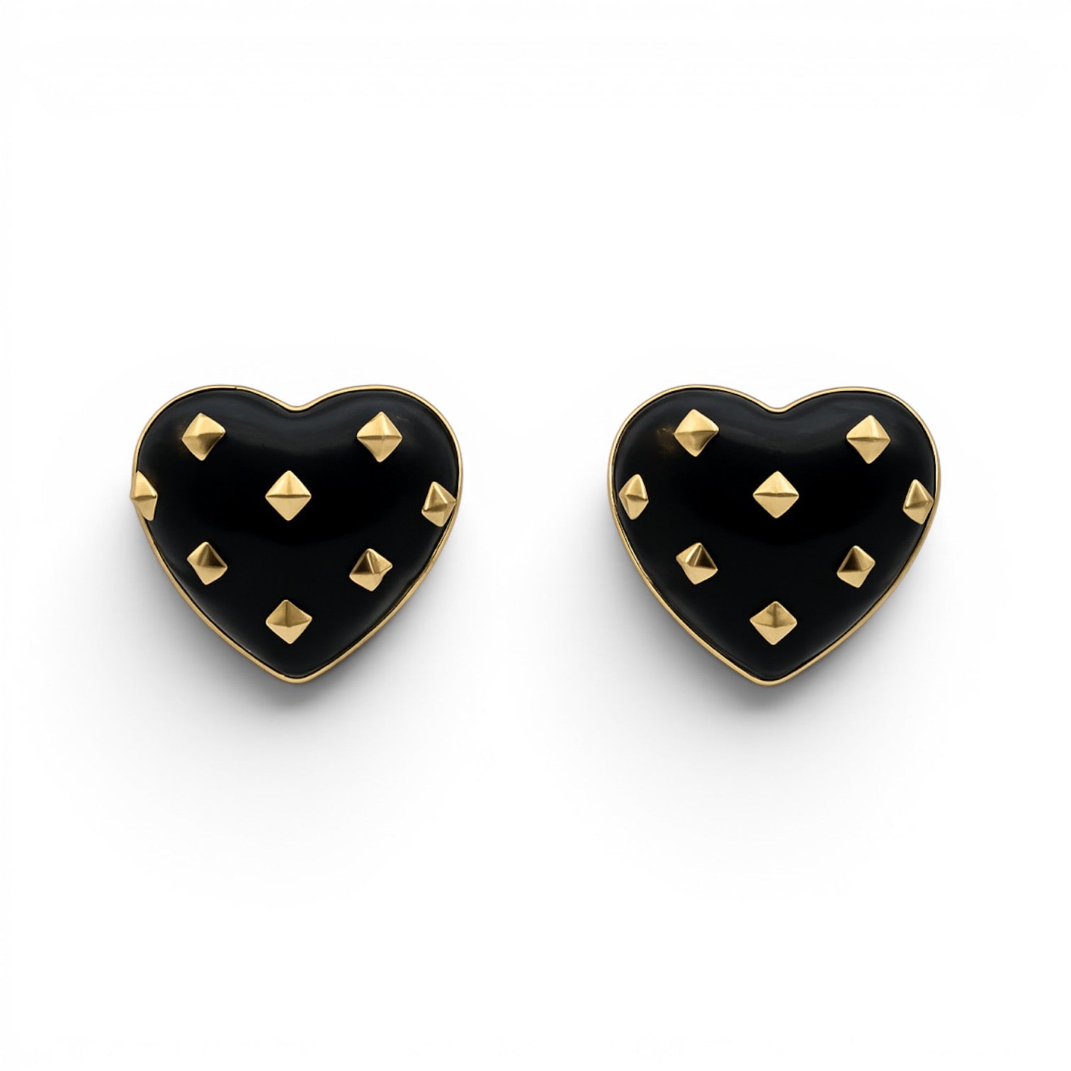 PRE-ORDEN Pendientes de resina con forma de corazón negro de Cosette
