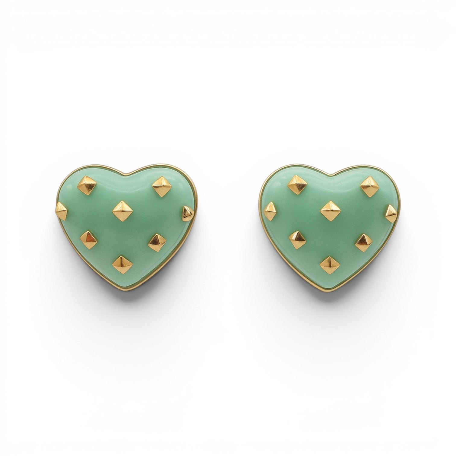 Cosette Jade Heart Resin Stud Earrings