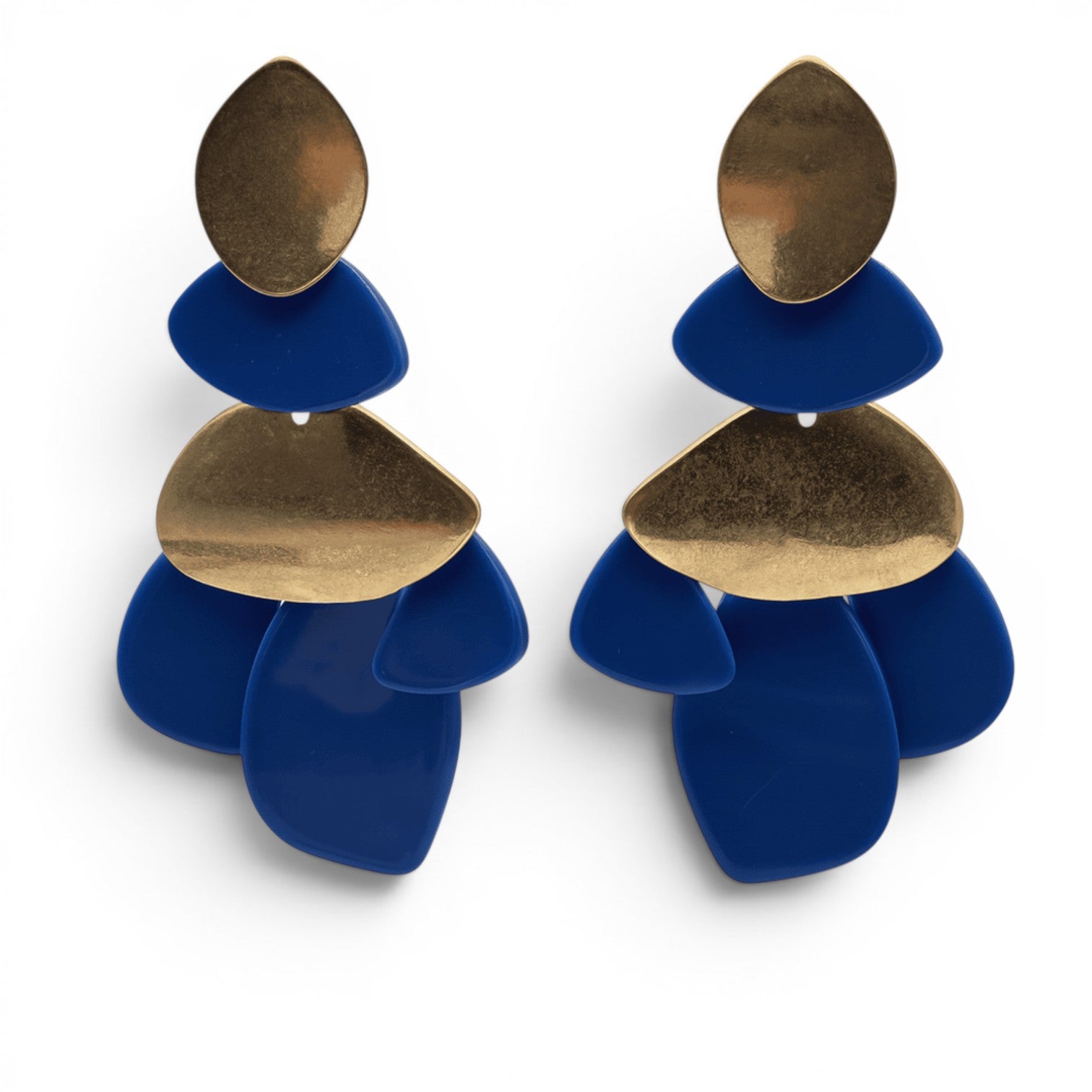 Pendientes Danielle de resina lapislázuli y oro desgastado