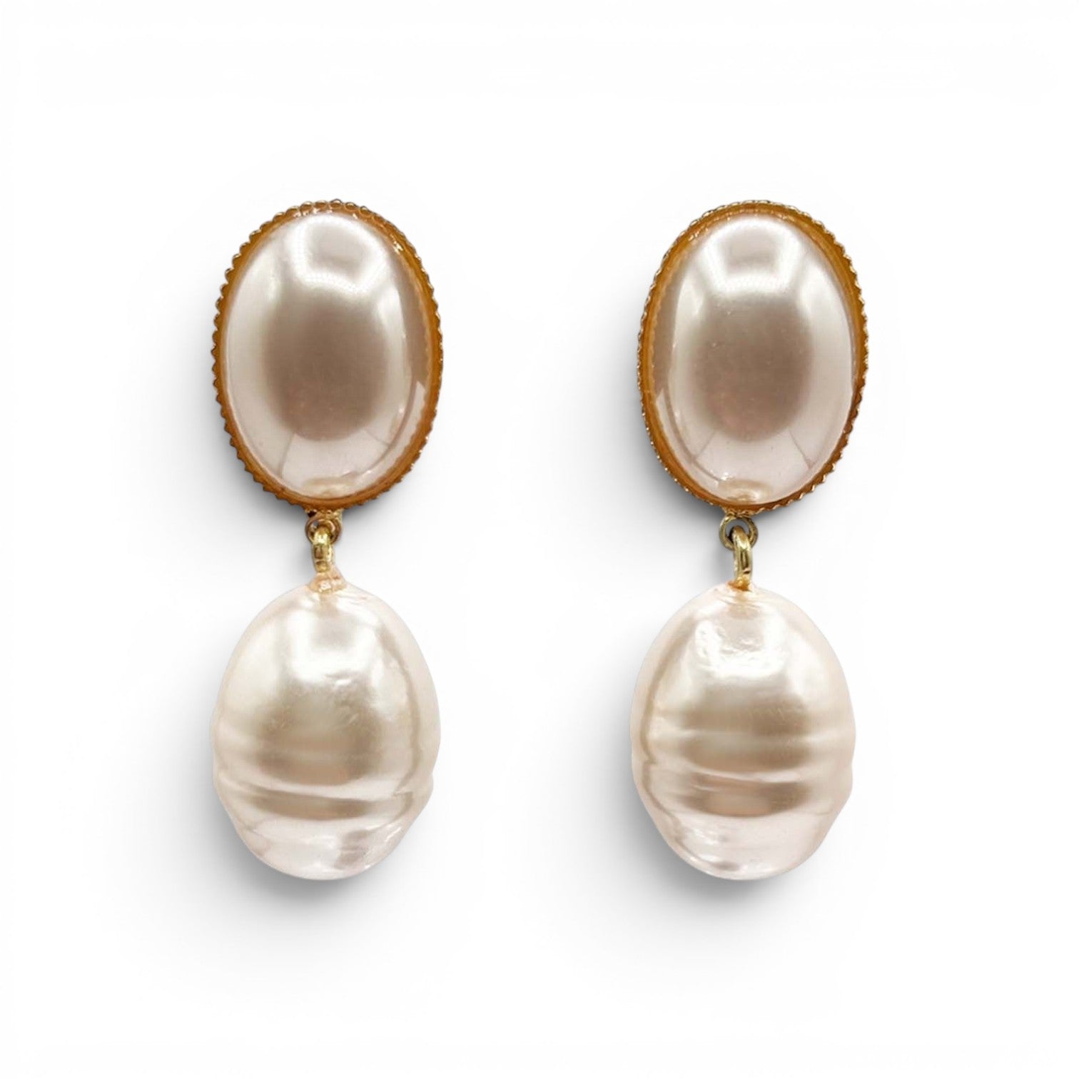 Emma Baroque Champagne Glass Pearl Earrings
