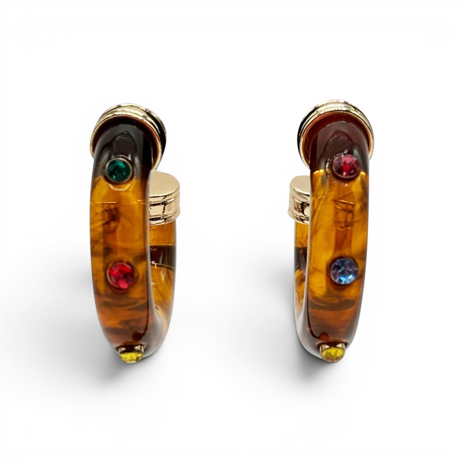 Estella Studded Tortoise Hoop Earring