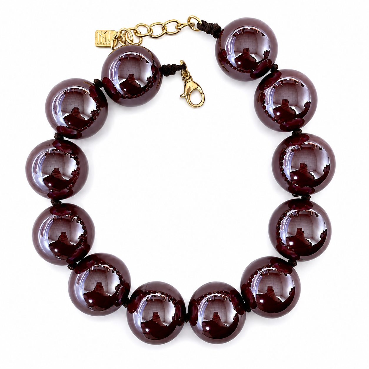 Lucy Chocolate Brown Gumball Necklace