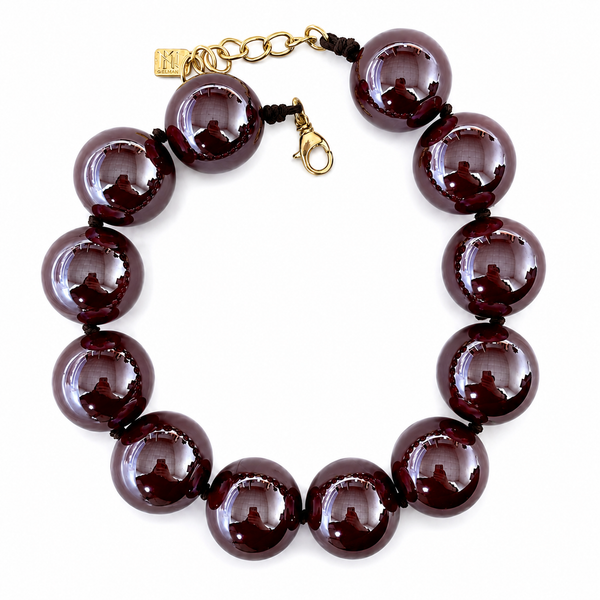 Lucy Chocolate Brown Gumball Necklace