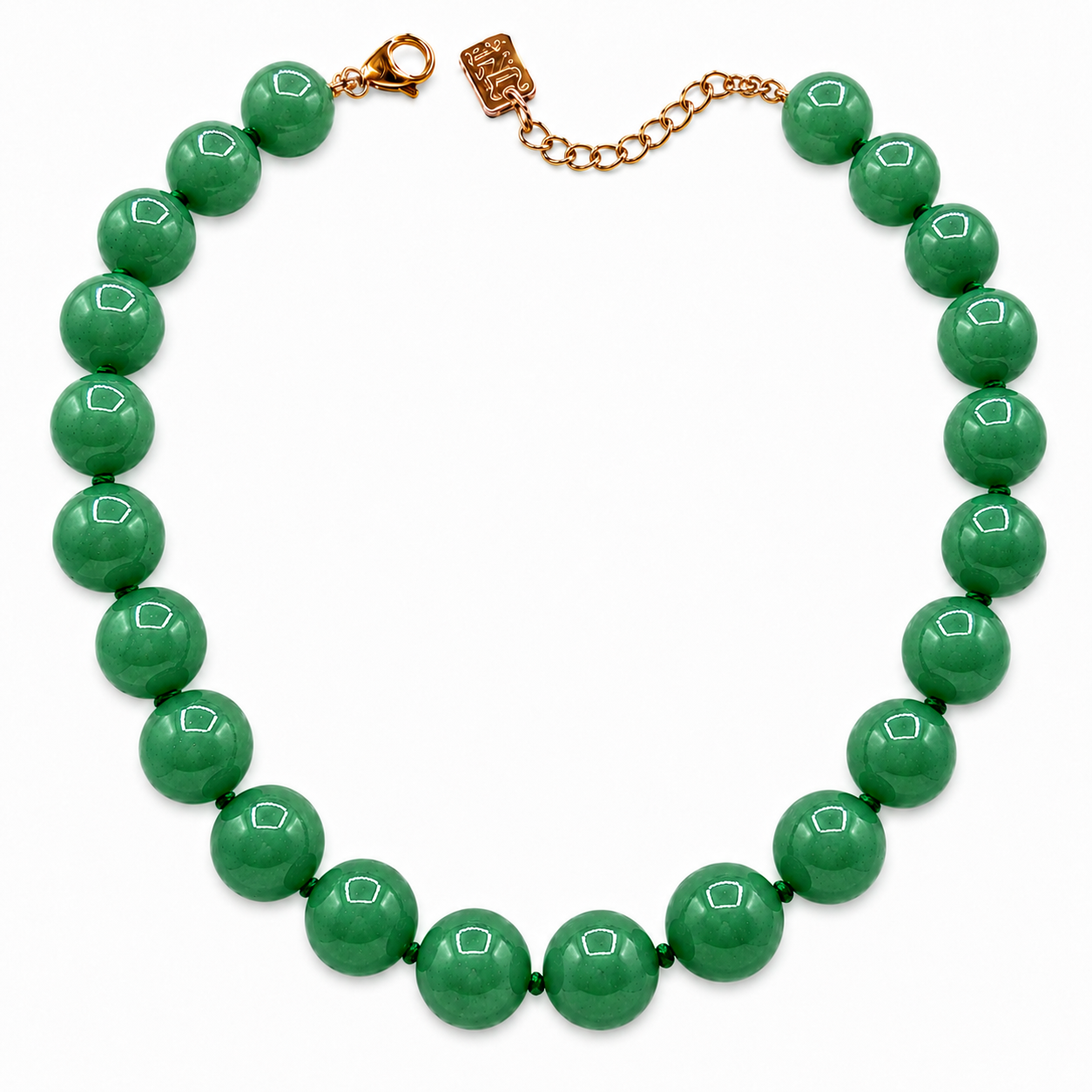 Abigail 16Mm Semi Precious Green Aventurine Necklace