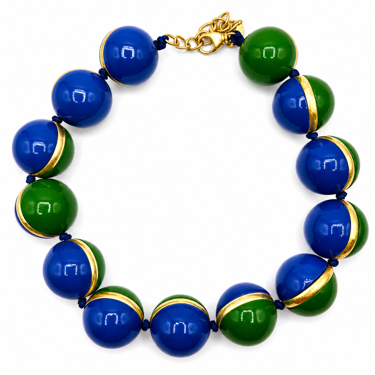Dina Blue And Green Resin Two Tone Necklace