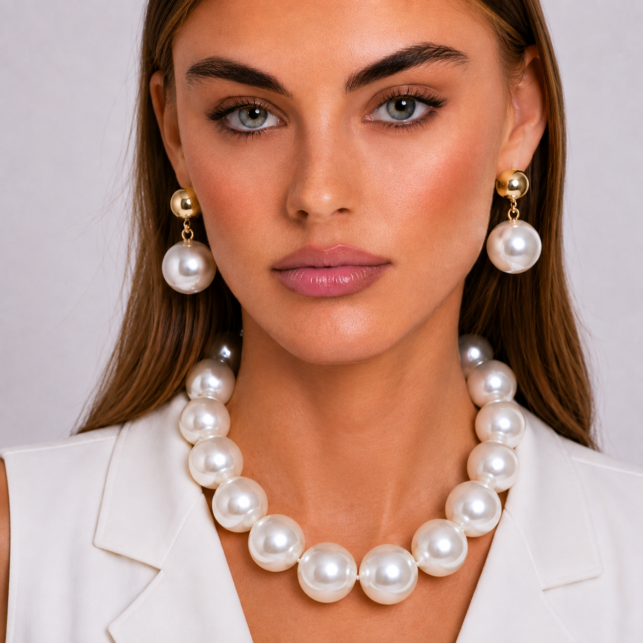 Marylynn Pearl And Gold Ball Drop Earrings