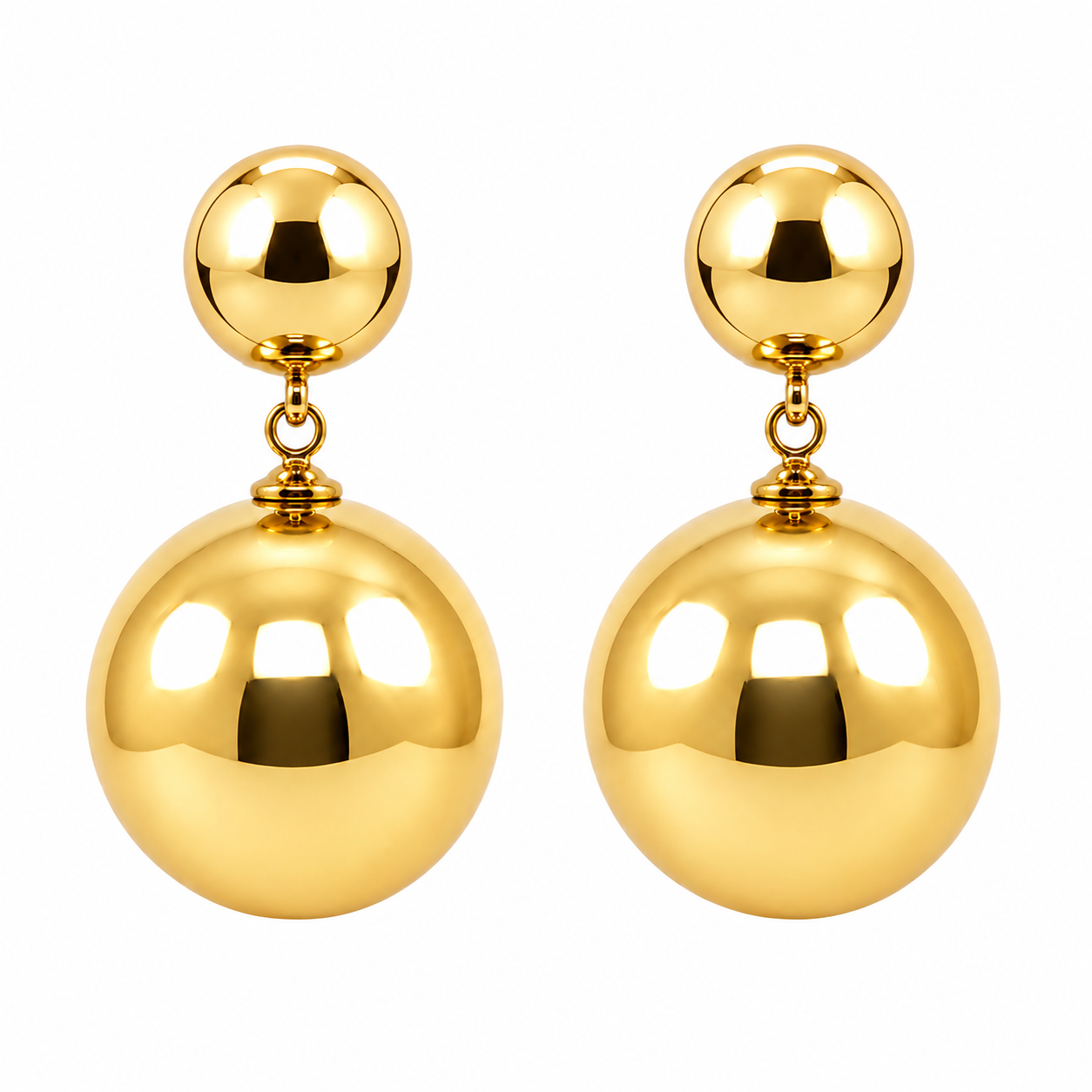 Marylynn Gold Ball Drop Earrings