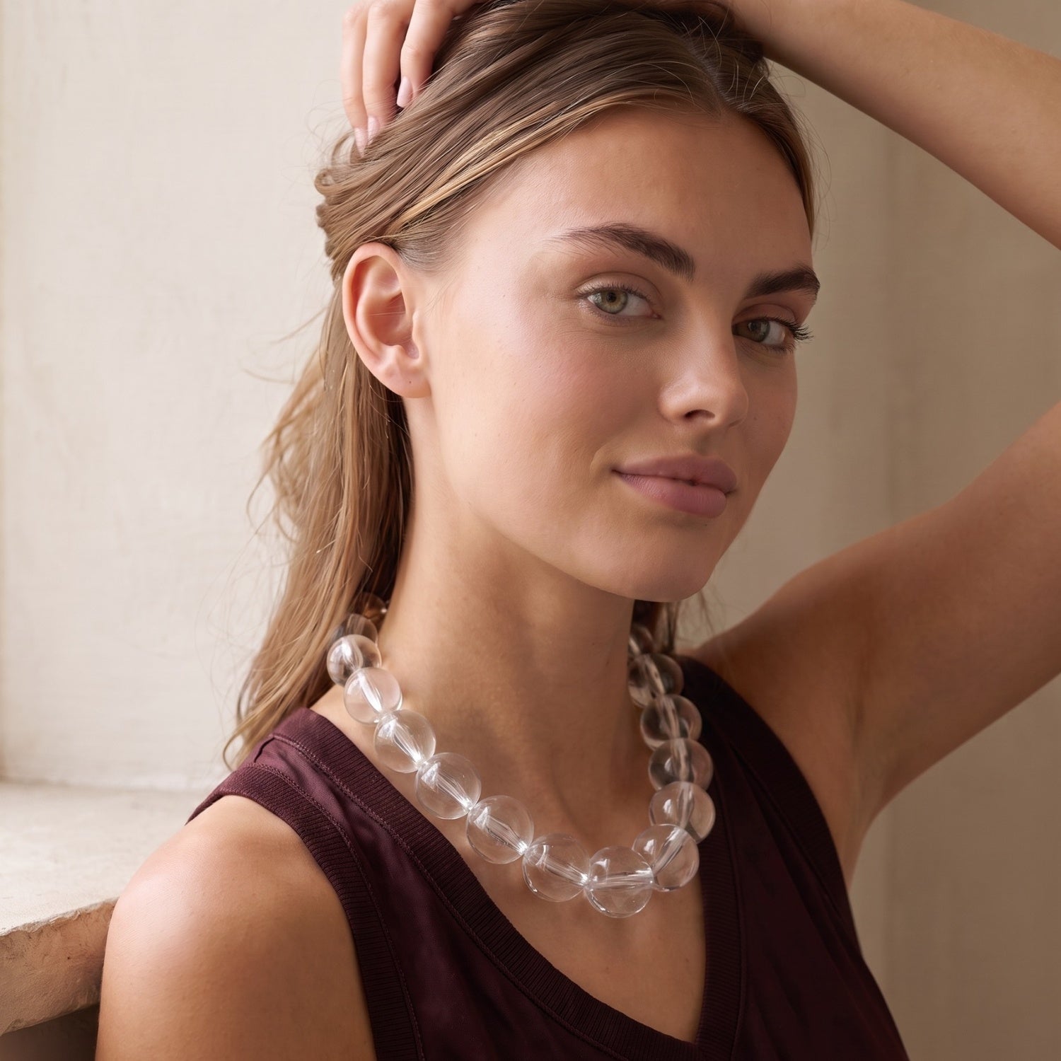 Lucy Clear Gumball Necklace