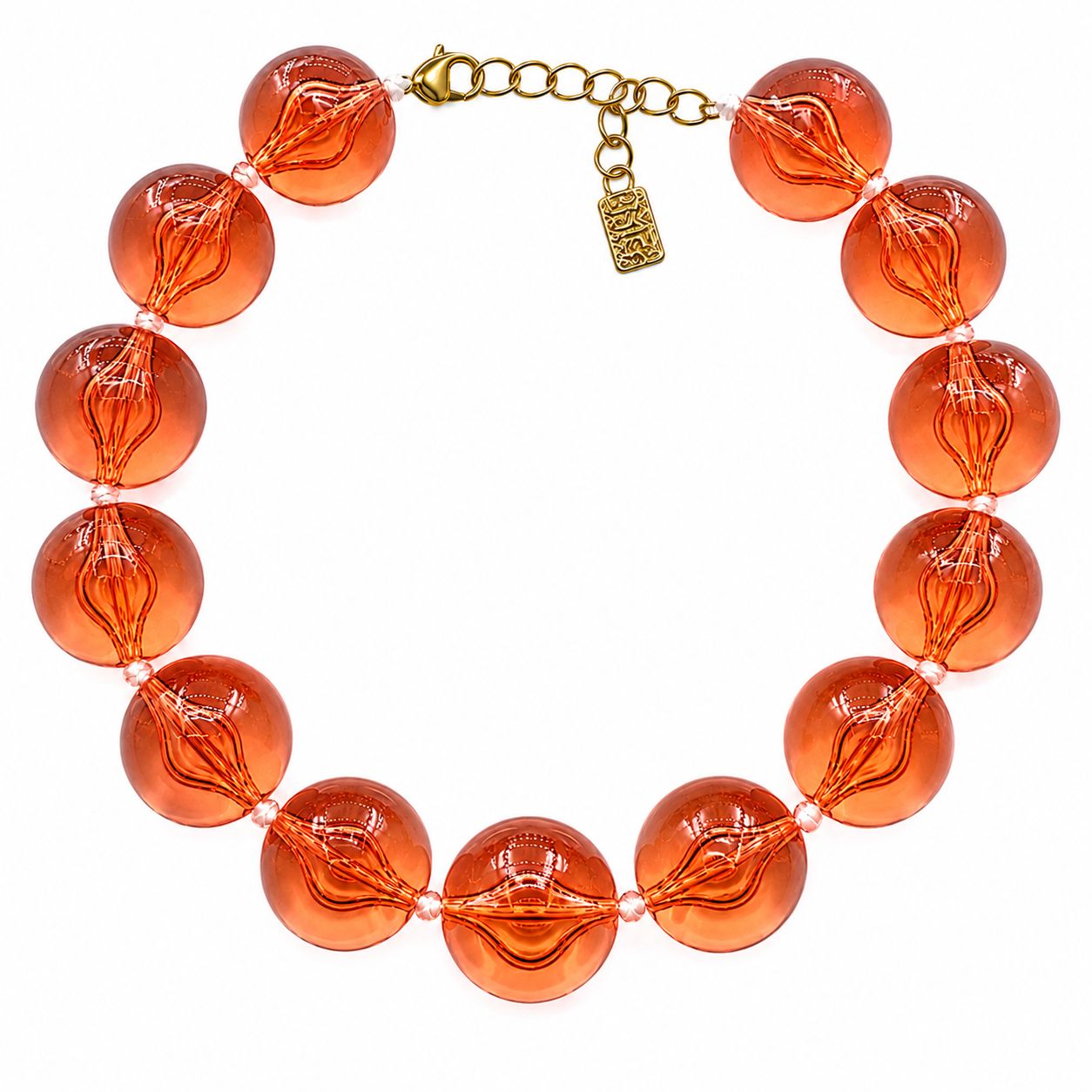 Lucy Transparent Orange Gumball Necklace