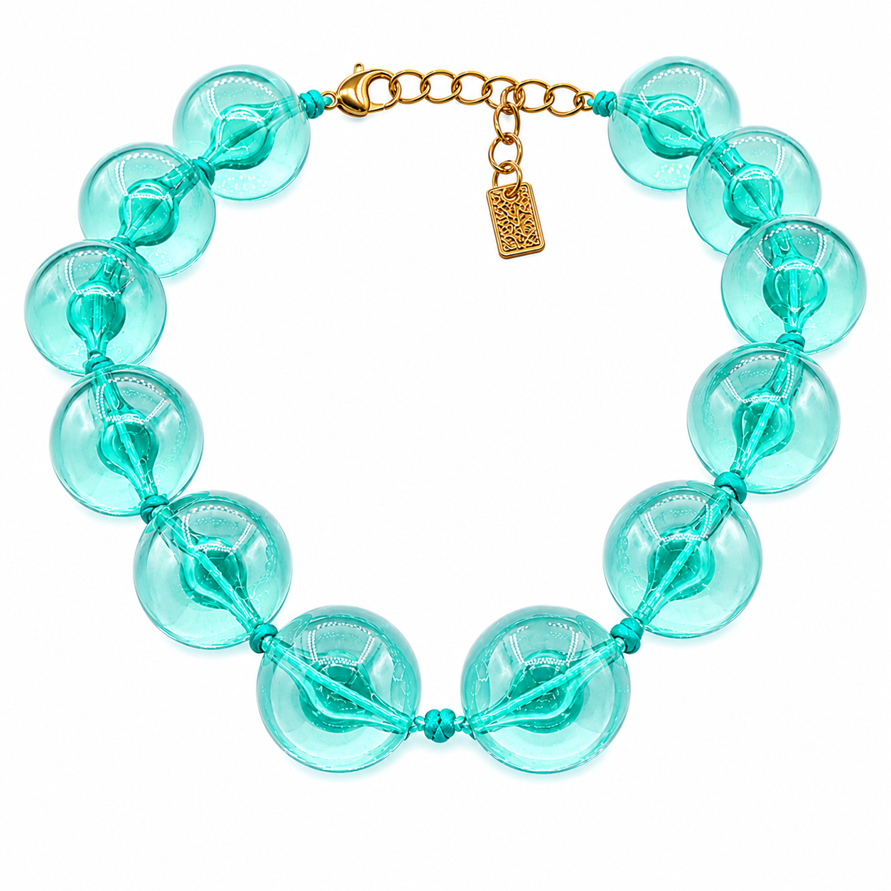 Lucy Transparent Turquoise Gumball Necklace