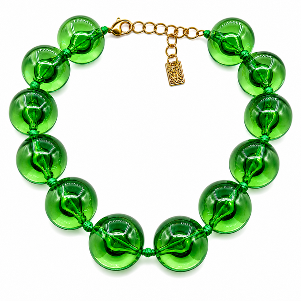Lucy Transparent Emerald Gumball Necklace