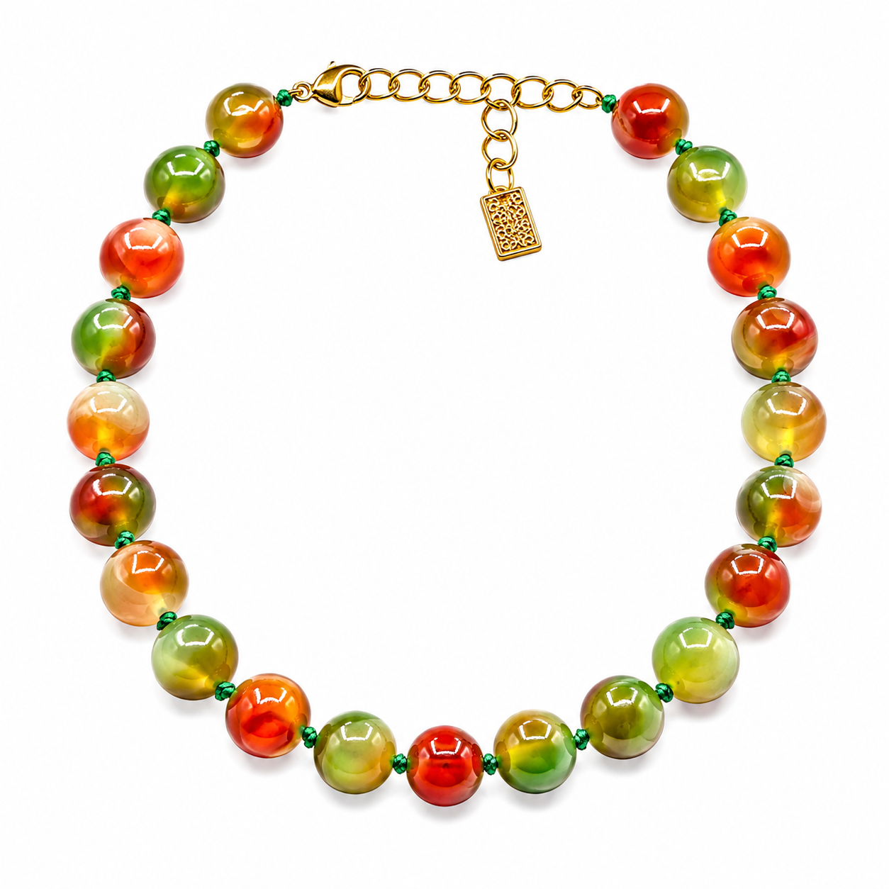 Abigail Semi Precious Green Agate Necklace