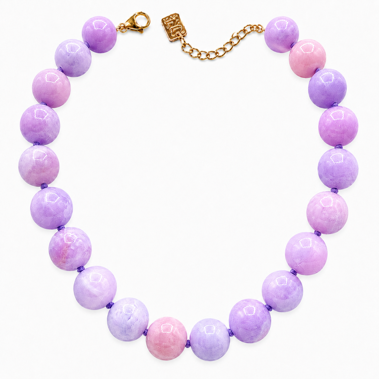 Abigail 16 Mm Purple Jade Semi Precious Necklace