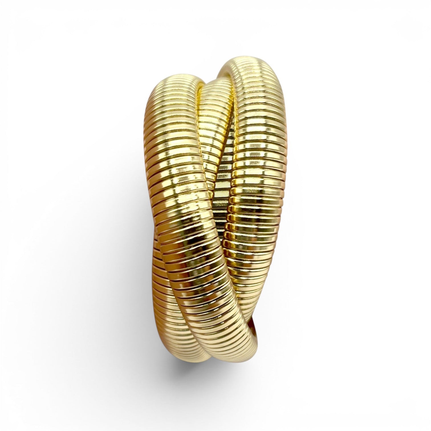 Felicie Three-Strand Gold Plated Cobra Bracelet
