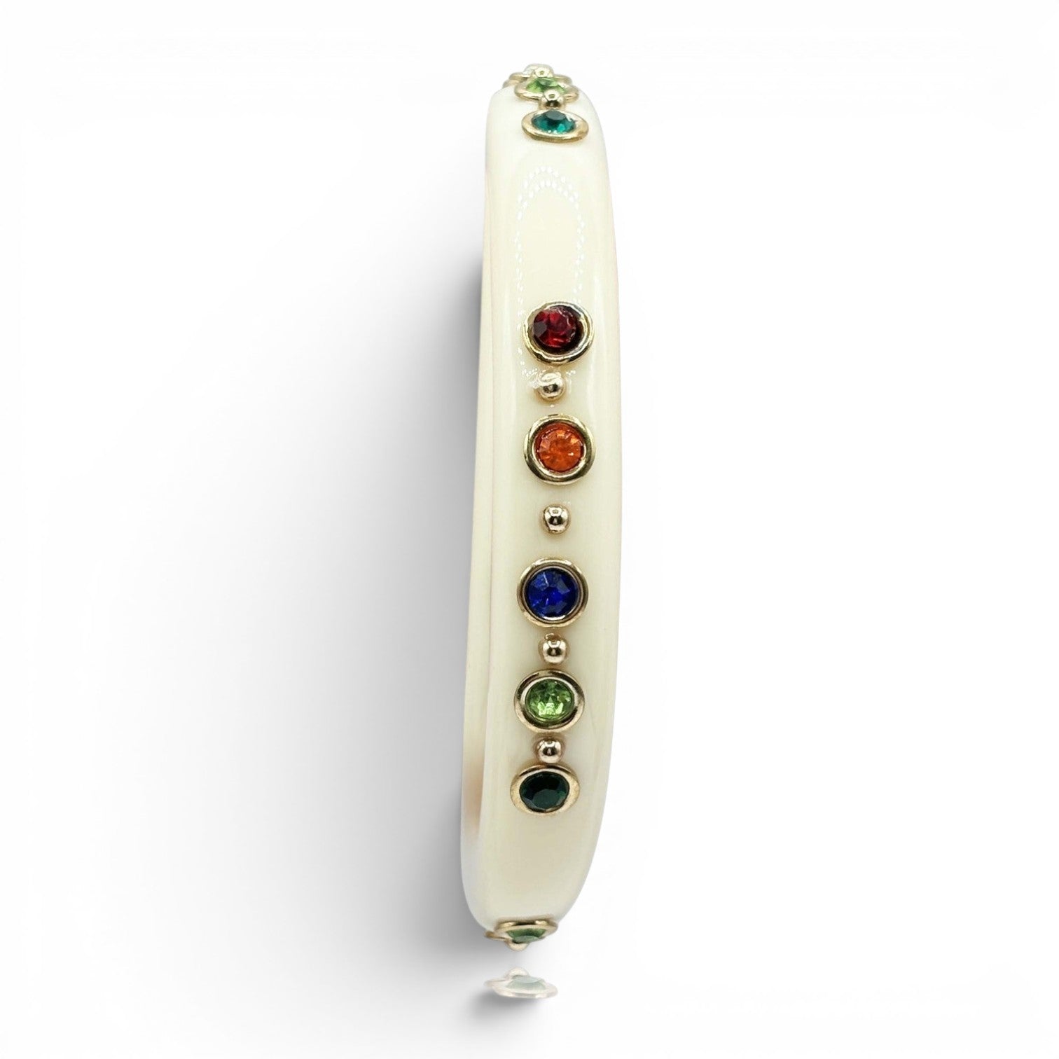 Holland Ivory Resin Studded Resin Bangle