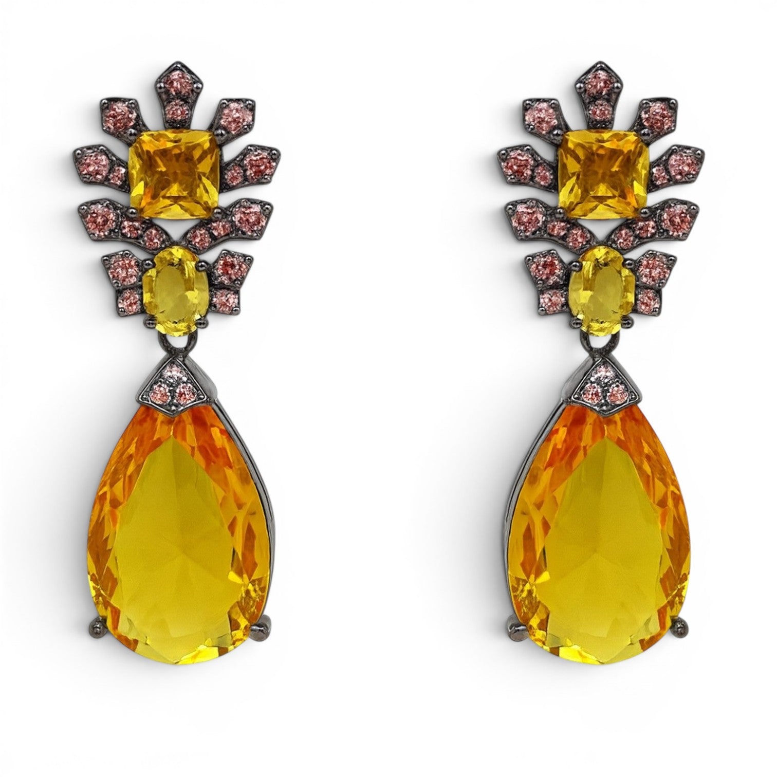 Ingrid Topaz Crystal And Cubic Zirconium Drop Pierced Earrings