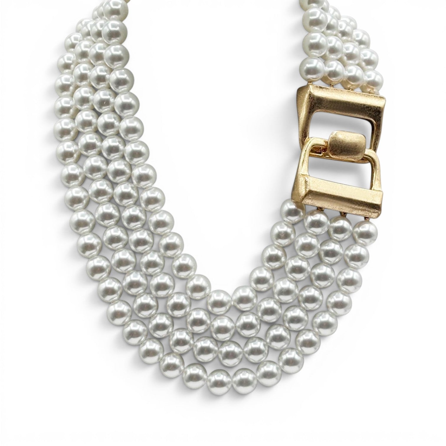Irena Four Strand Pearl Resin Bead Nesting Necklace