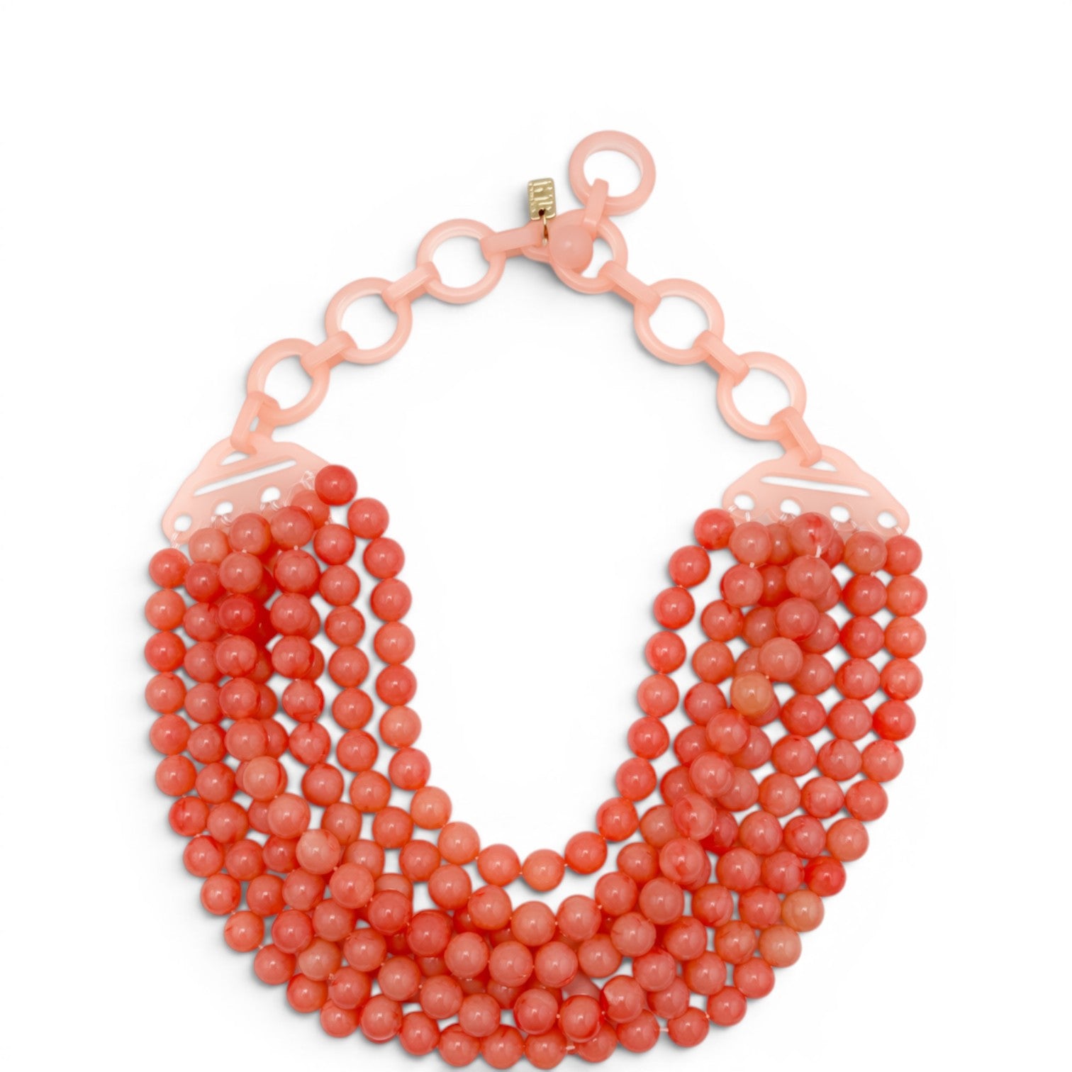 Juliette Multi Strand Coral Resin Necklace