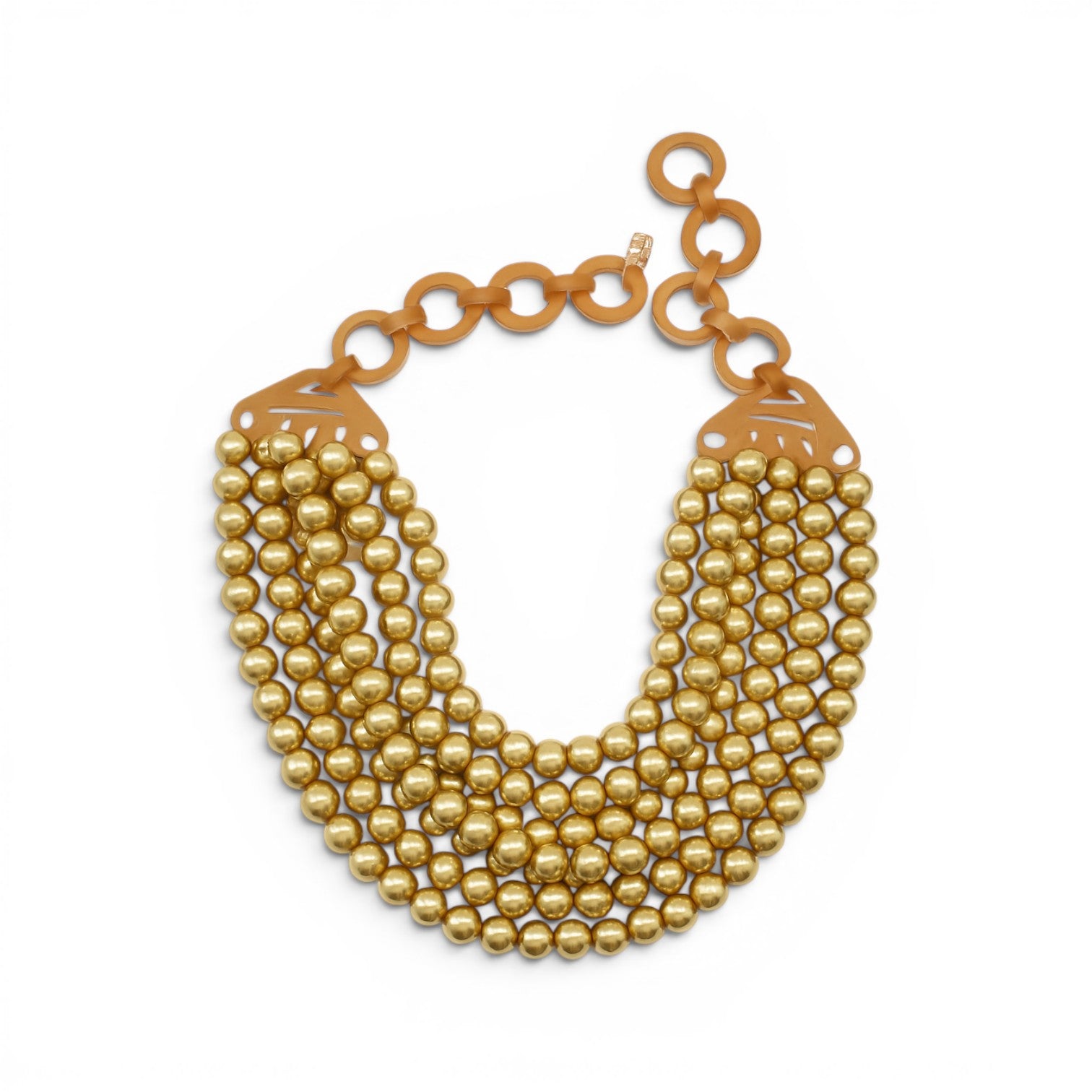 Juliette Multi Strand Worn Gold Resin Necklace