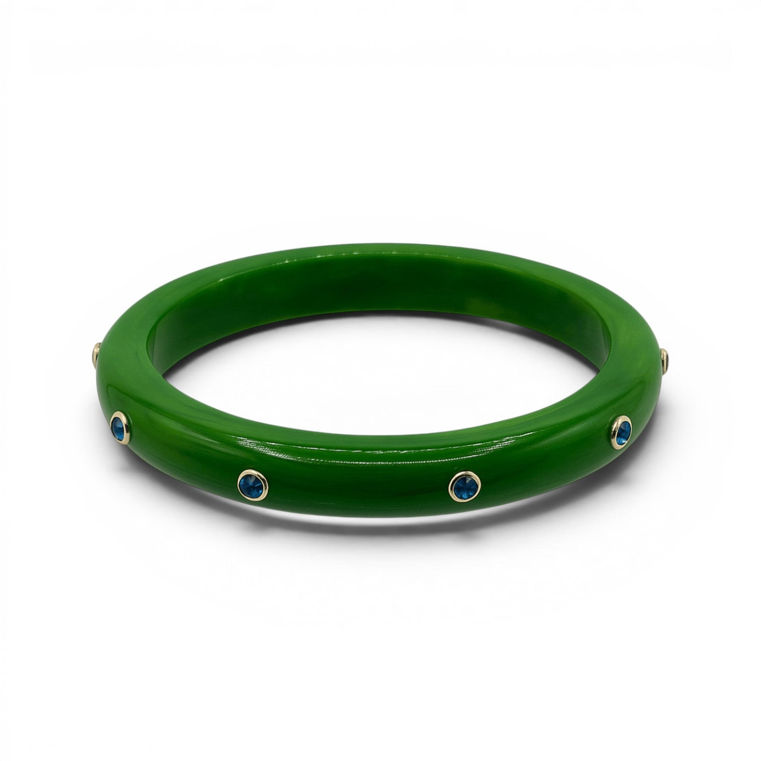 Kristen Green Studded Resin And Stone Bangle