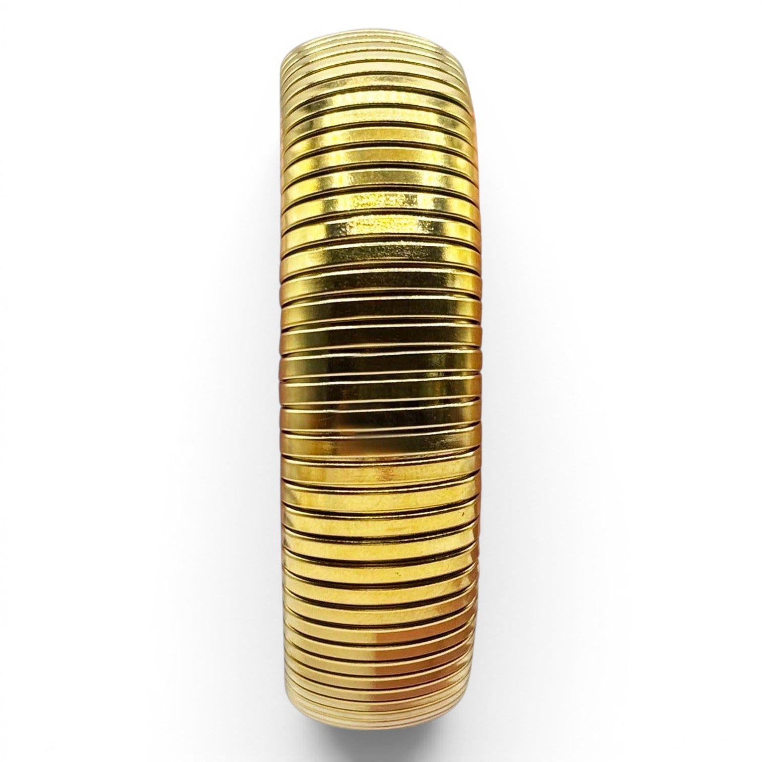 Luciana Wide Gold Plated Cobra Bangle