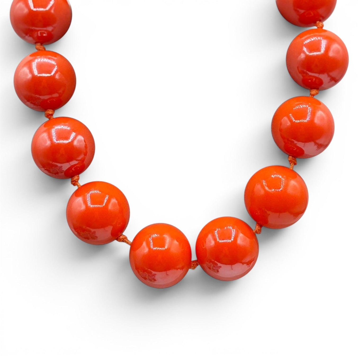 Lucy Gumball Orange Coated Resin Knotted Necklace