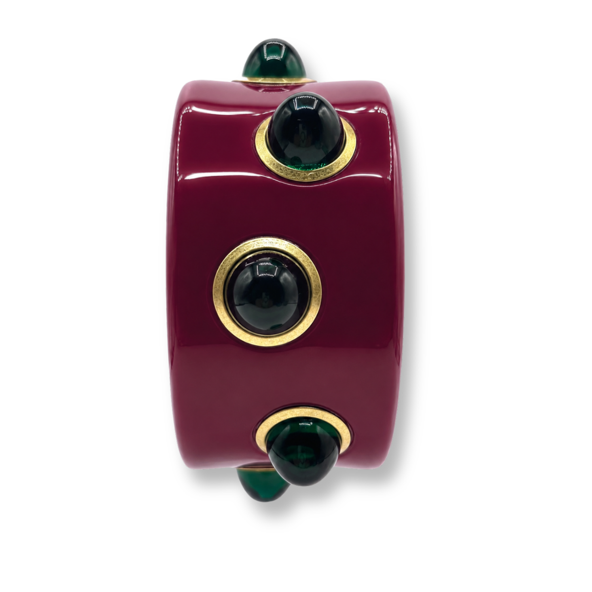 Madison Burgundy Resin Bangle With Emerald Glass Stones