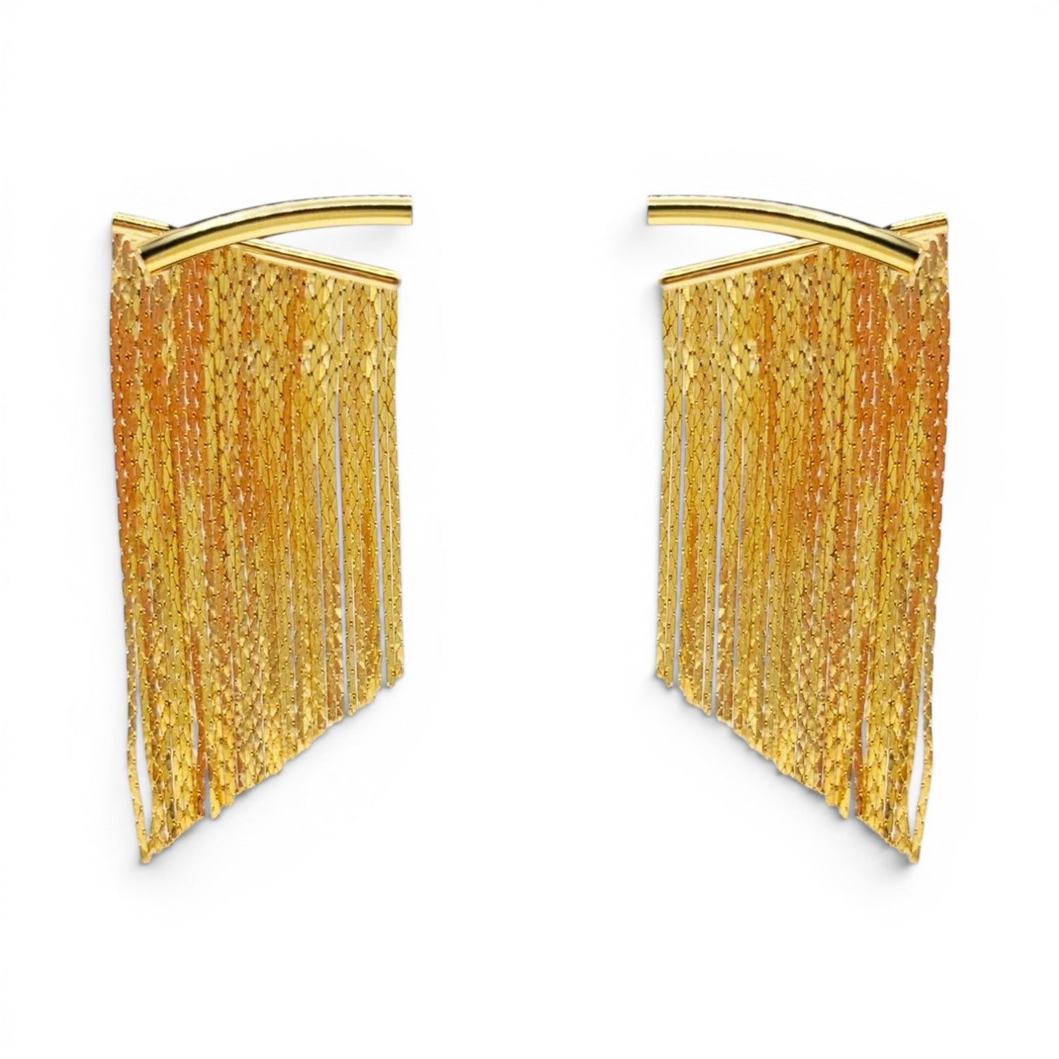 Margherita Gold Plated Two Part Fringe Earrings