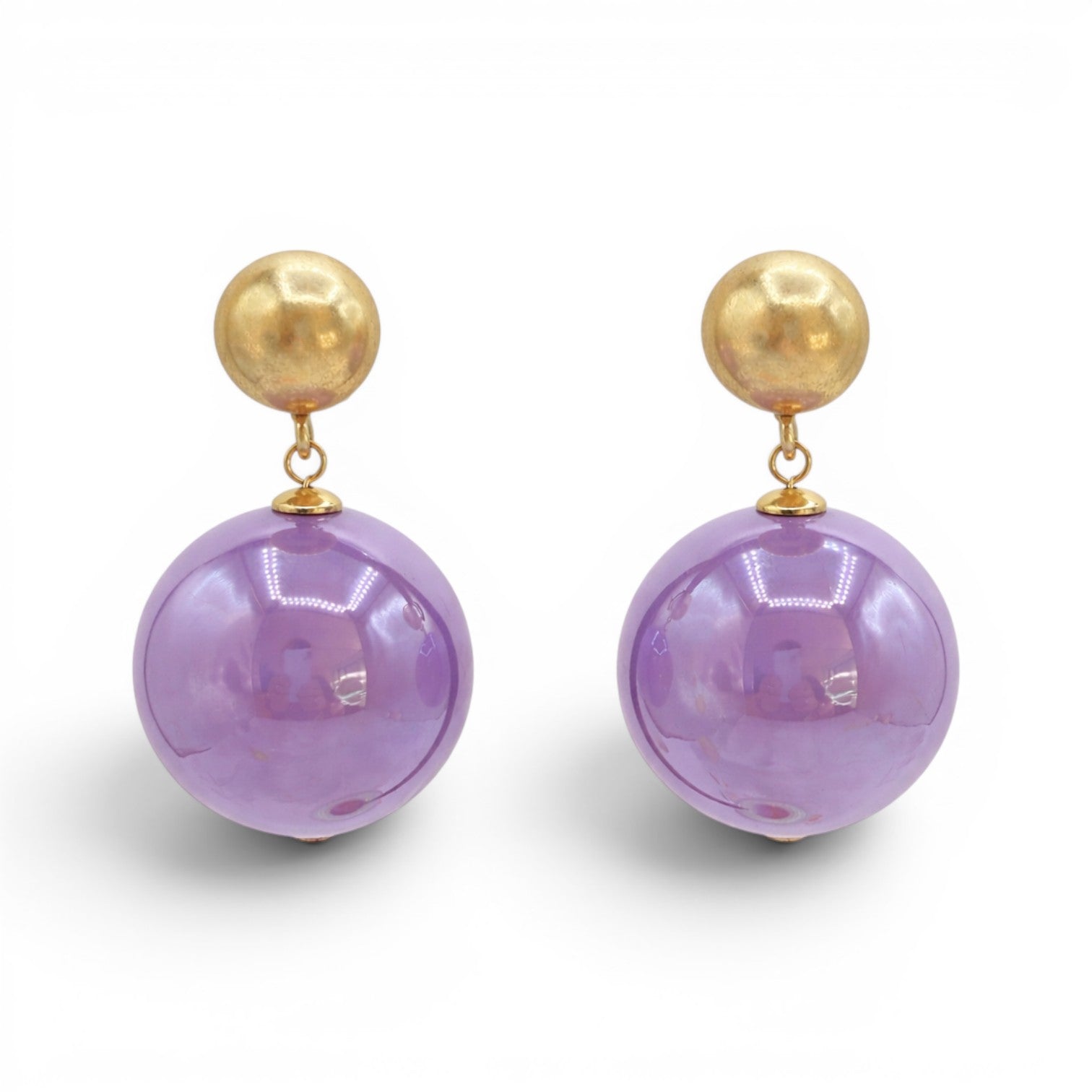 Marylynn Lavender Ball Drop Earrings