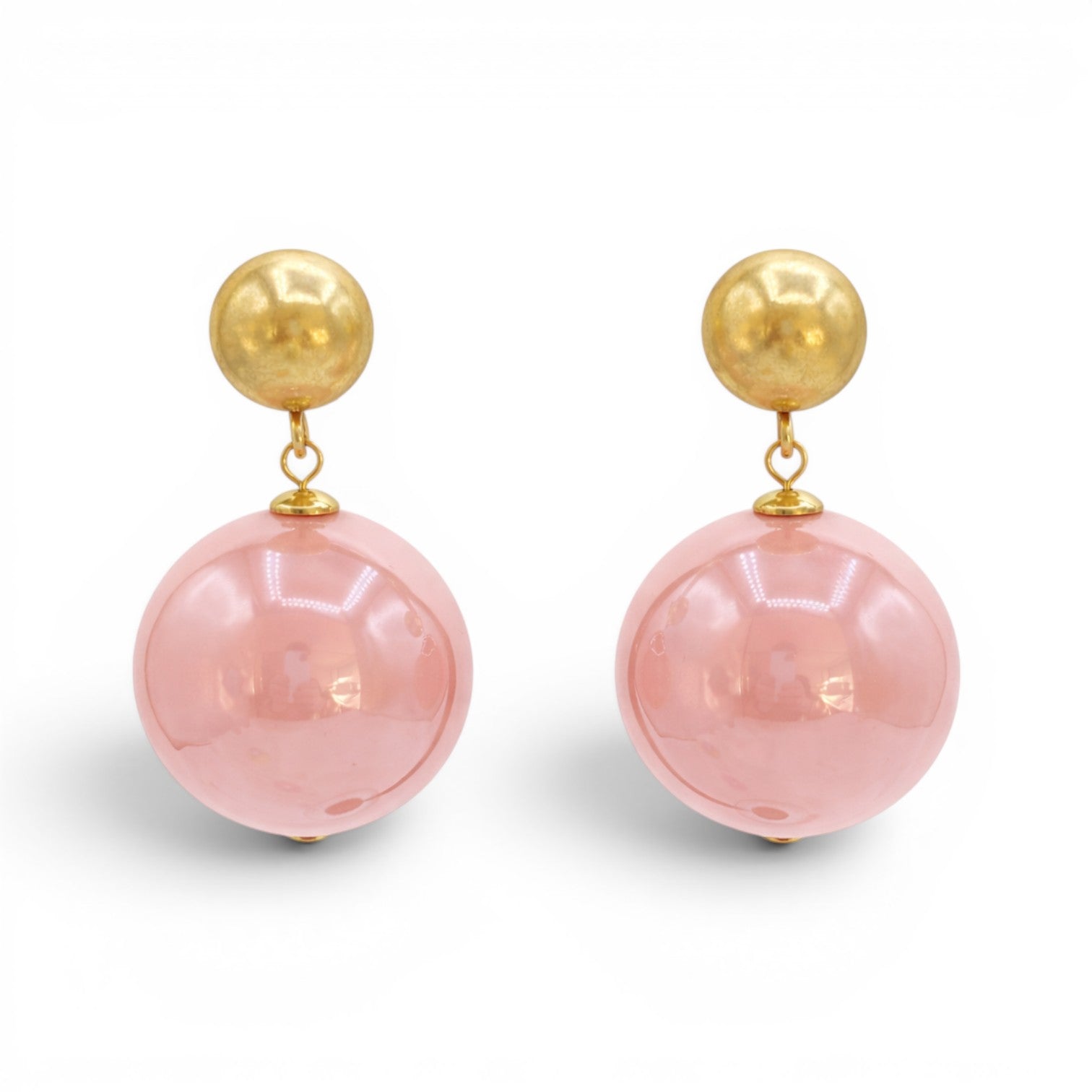Marylynn Pink Ball Drop Earrings