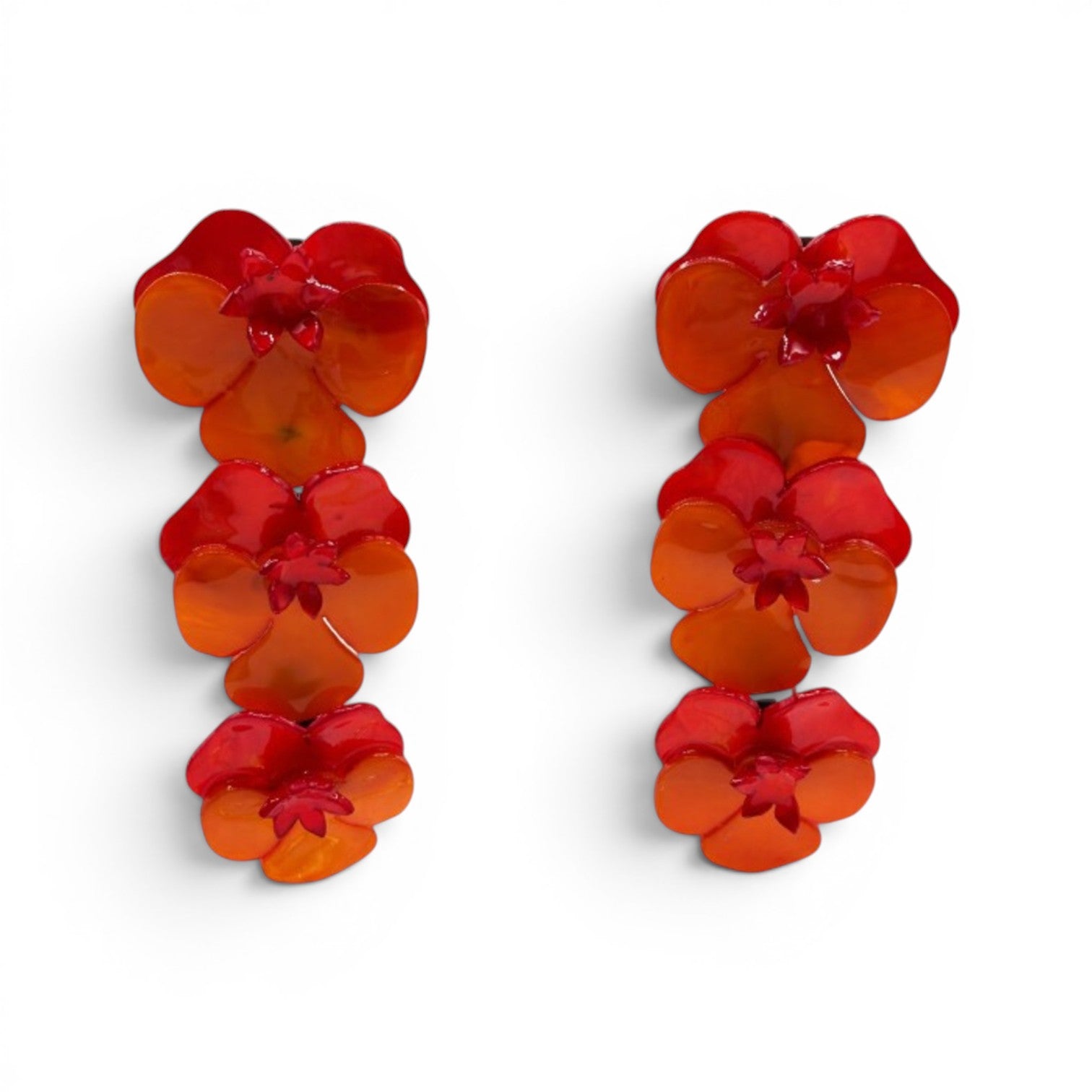 Meadow Orange Drop Floral Earrings