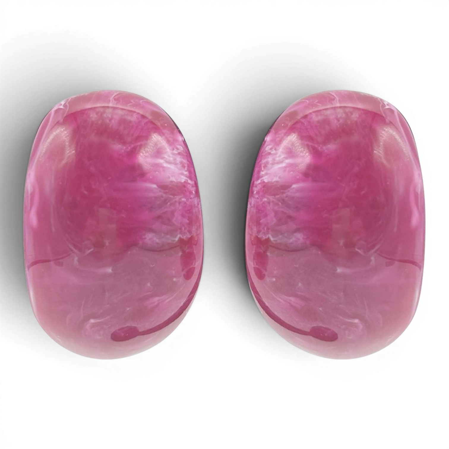 Merrie Magenta Resin Semi Hoop Clip On Earrings