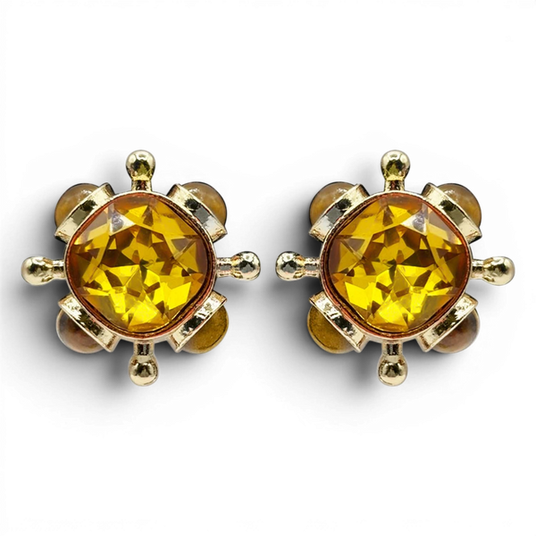 Monica Topaz And Tigereye Sputnik Earrings