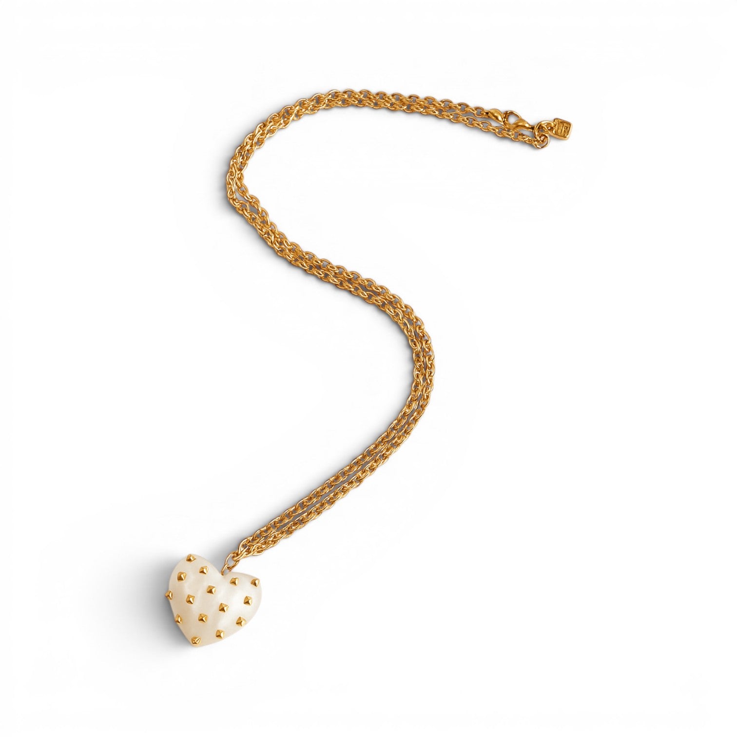 Ophelia Mother Of Pearl Resin Studded Heart Pendant