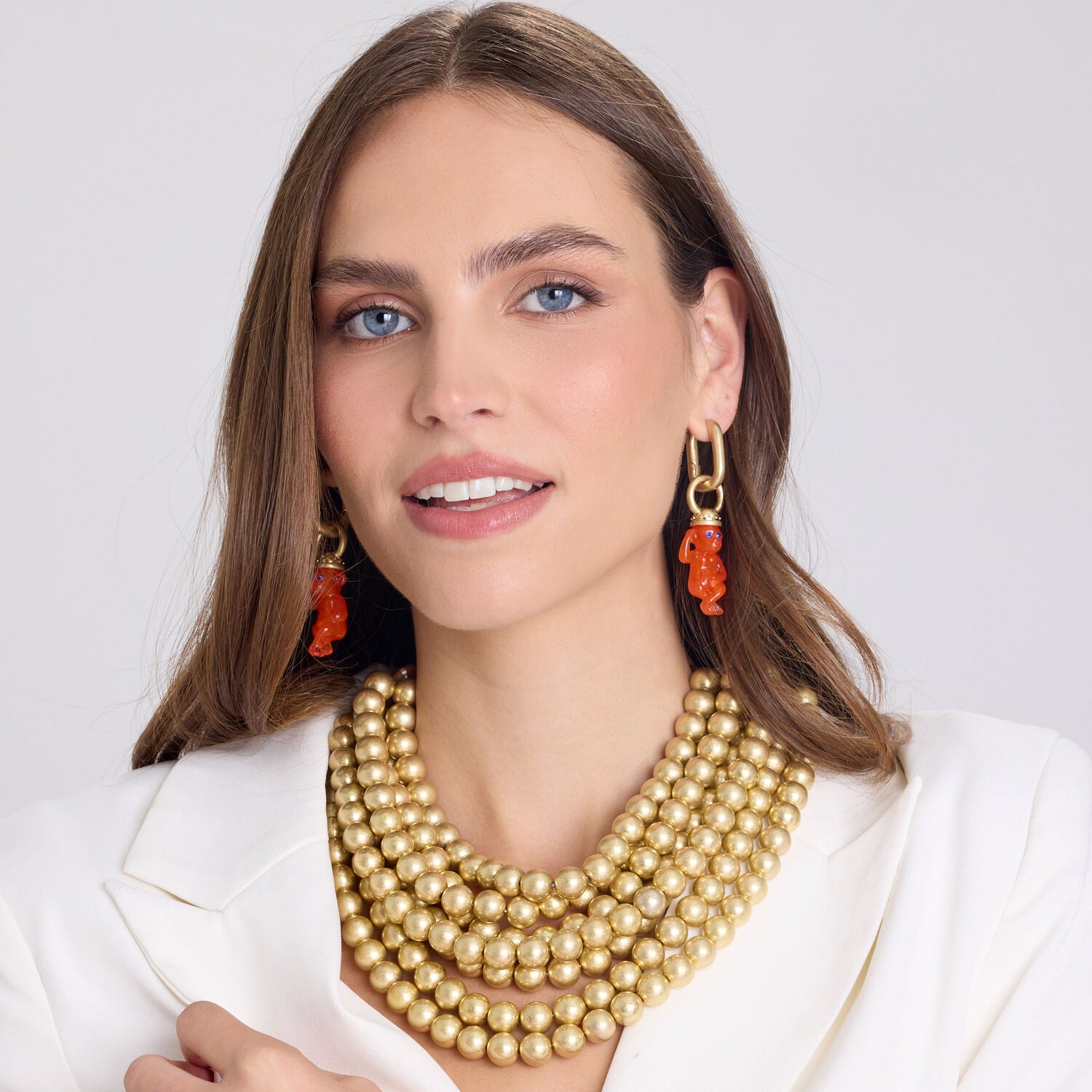 Juliette Multi Strand Worn Gold Resin Necklace